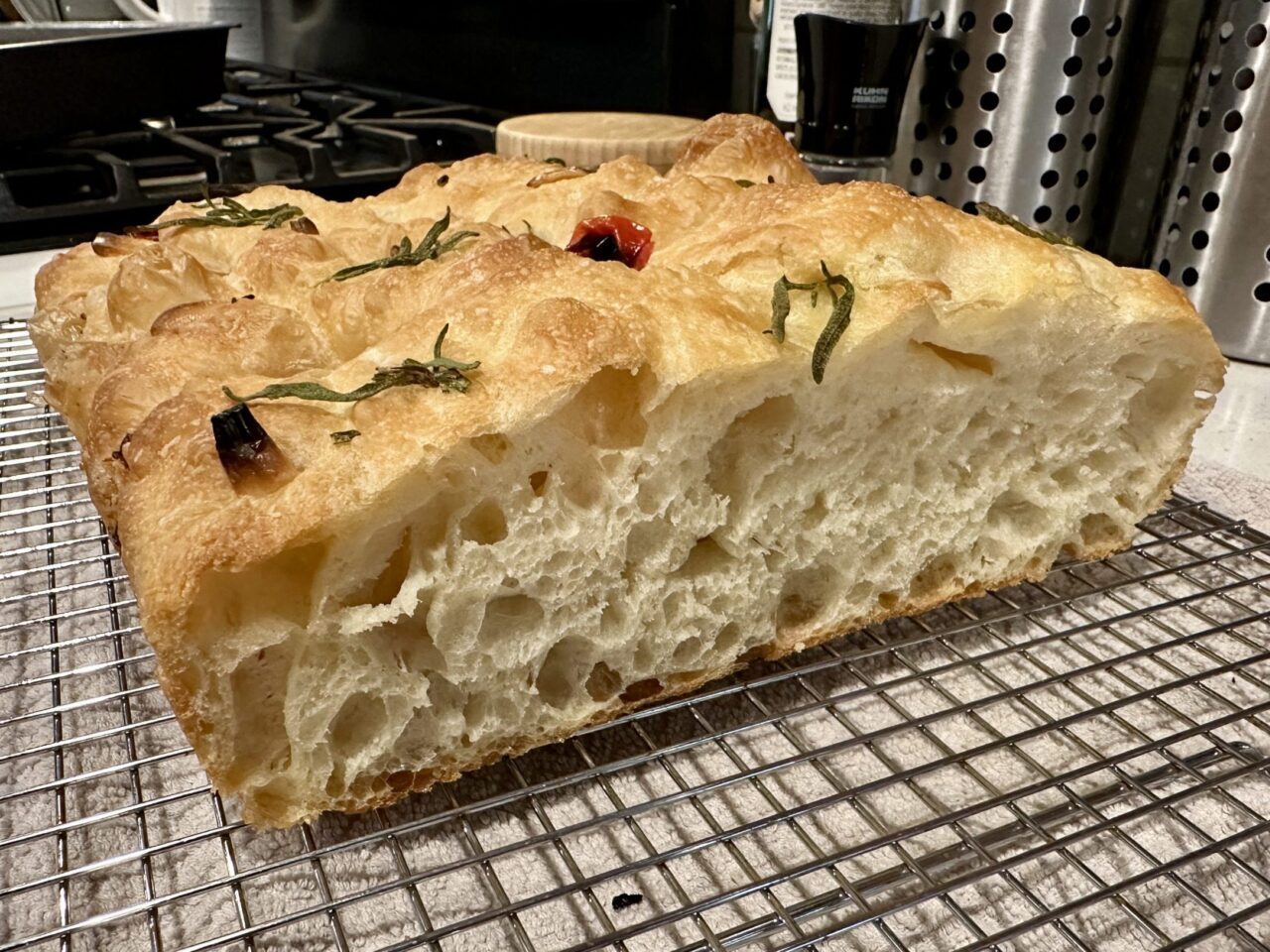sliced focaccia