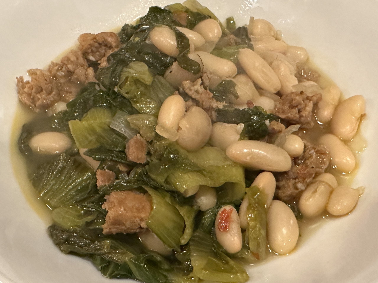 sausage with white beans and escarole