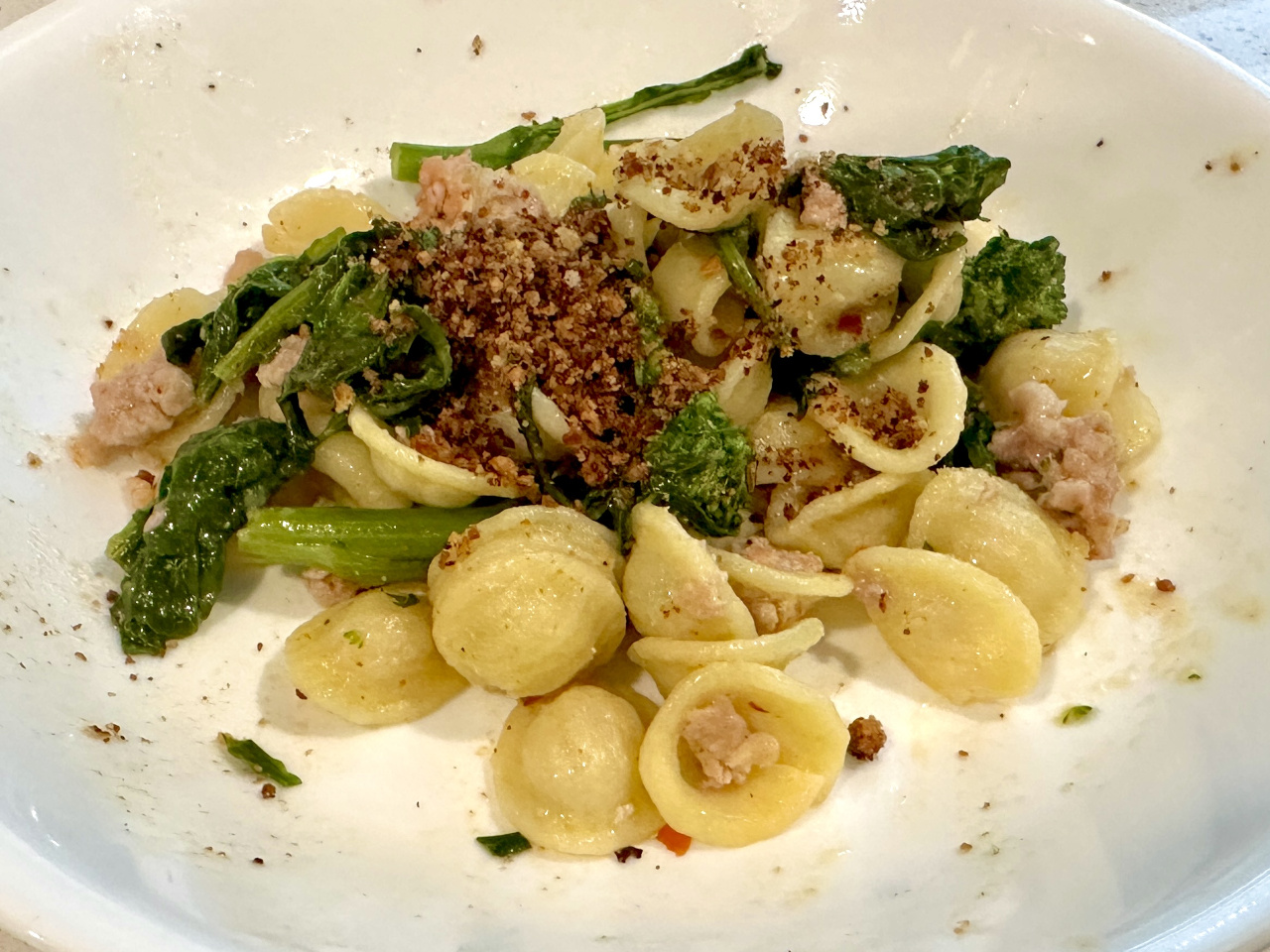 orecchiette with sausage and brocolli rabe
